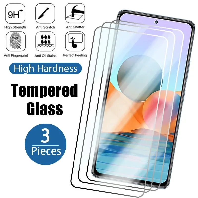 3PCS Tempered Glass For Xiaomi Redmi Note 11 12 Pro Plus 5G 9S 10S 11S Screen Protector For Redmi Note 10 9 8 Pro 10C 9A 8 glass