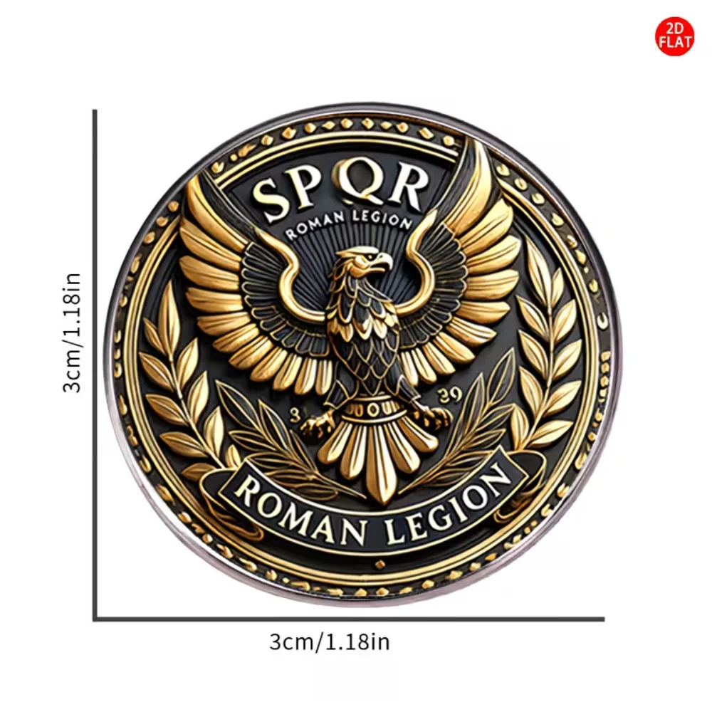 Retro Roman Legion SPQR Eagle Olive Branch Brooch Stainless Steel Flat Dropper Pin Clothes Backpacks Pins Decorative Accessories
