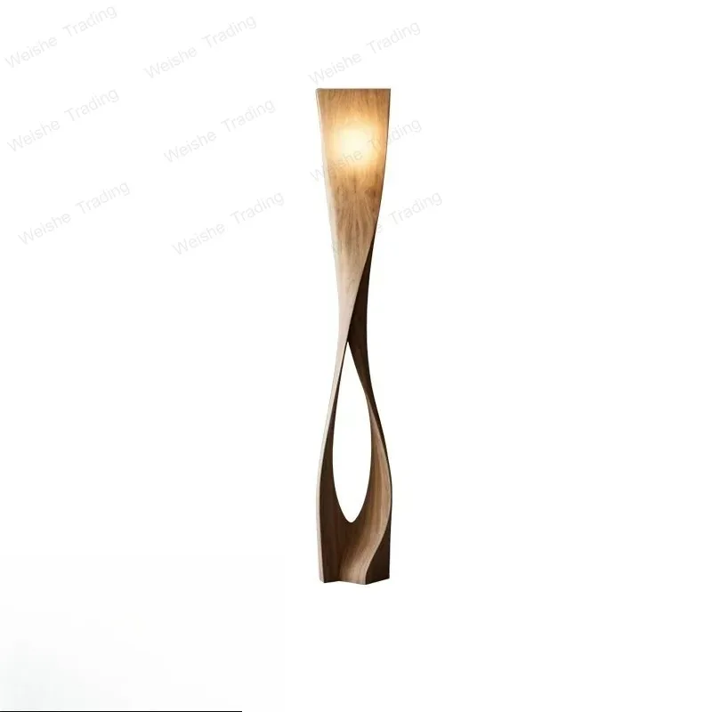

Handmade Solid Wood Creative Shaped Floor Lamp Vintage LED Art Decorative Corner Living Room Aesthetic Decoration Lamp