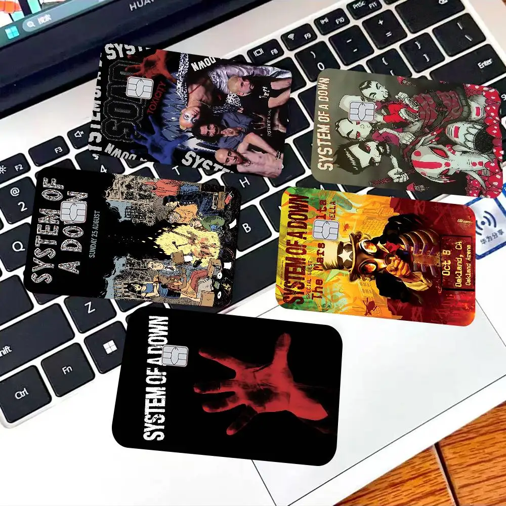 Heavy Metal Band System Of A Down Anime Cartoon Bear Skin Sticker Film Tape Case For Big Credit Debit Card Front Side