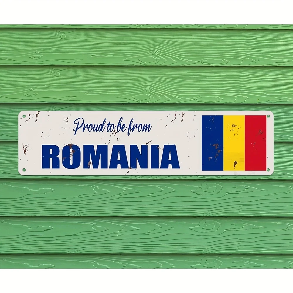 Venus Aluminum Sign Proudly from Romania with Romanian Flag Wall Decor, Suitable for Garage, Home or Office-Perfect Holiday Gift