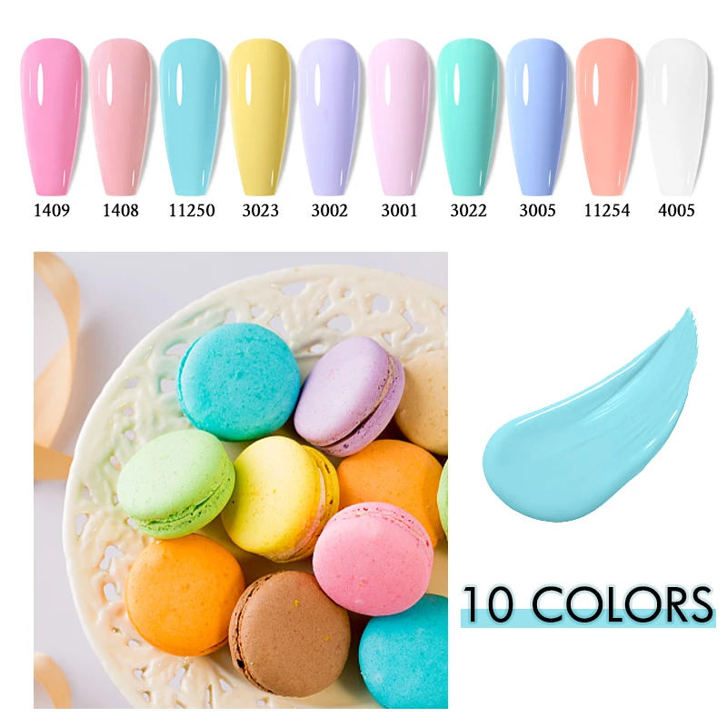 Arte Clavo 10-teiliges Gel-Nagellack-Set, rosa, lila, Nagelgel, semi-permanent, UV-LED-Lack, Nagelkunst-Design, Soak Off Nail Gel Kit