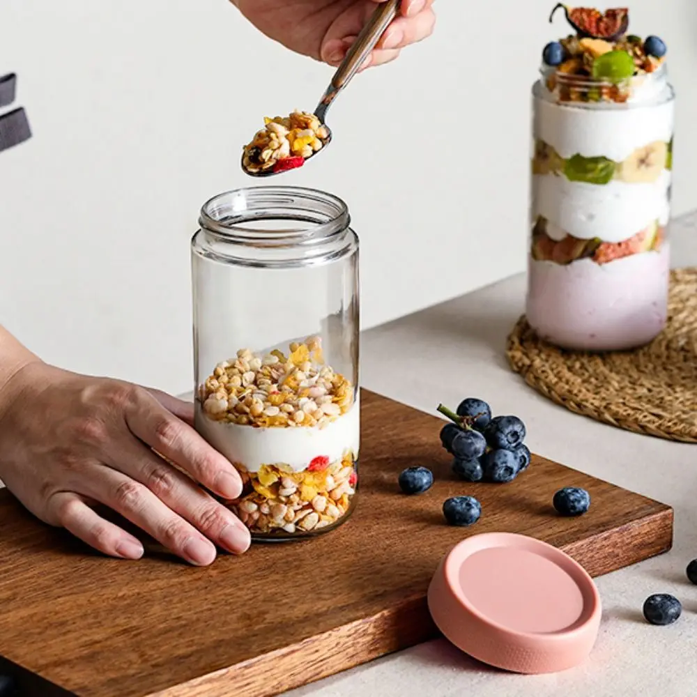 

6 шт., бытовая банка из овса на 10/16/24 унций, стеклянная герметичная банка для хранения продуктов с крышкой, герметичная банка для хранения свежести, холодильник