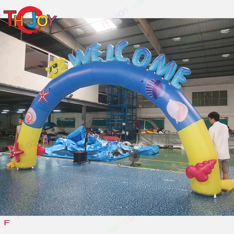 6x4m Modern and beautiful inflatable welcome arch entrance gate,promotional archway with letters