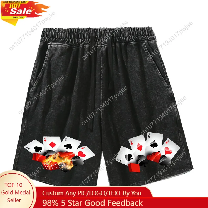 

Playing Card 3D Printed pattern Shorts Mans Womans Retro Short Pants Vintage Cotton Elastic Soft Beach Shorts Customized Pants