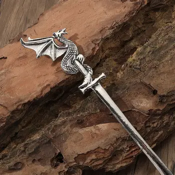 復古飛龍劍髮夾引領時尚潮流,搭配維京風格髮飾,是派對和生日禮物的理想選擇。 10 最佳銷售 龍髮飾品 - №9