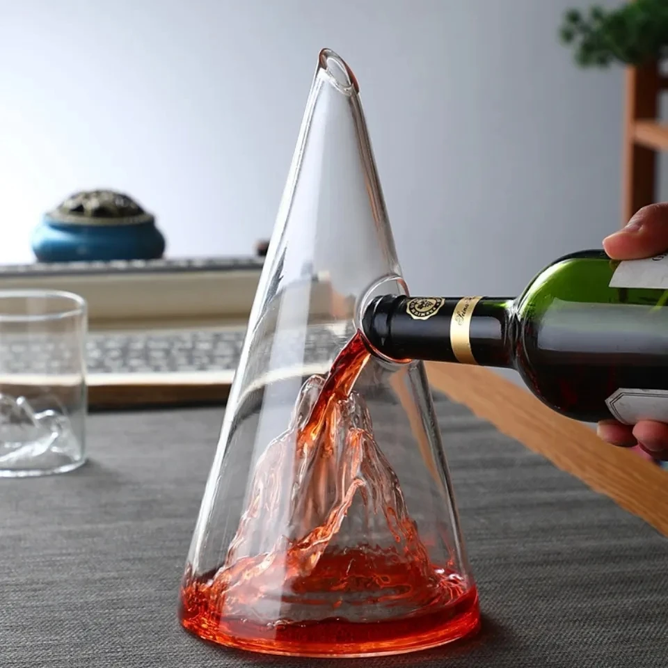 Unique Borosilicate Glass Red Wine Decanter, Wine Carafe, Fast Waterfall, Pyramid Seperator, Whiskey Decanter, Pouring Tool