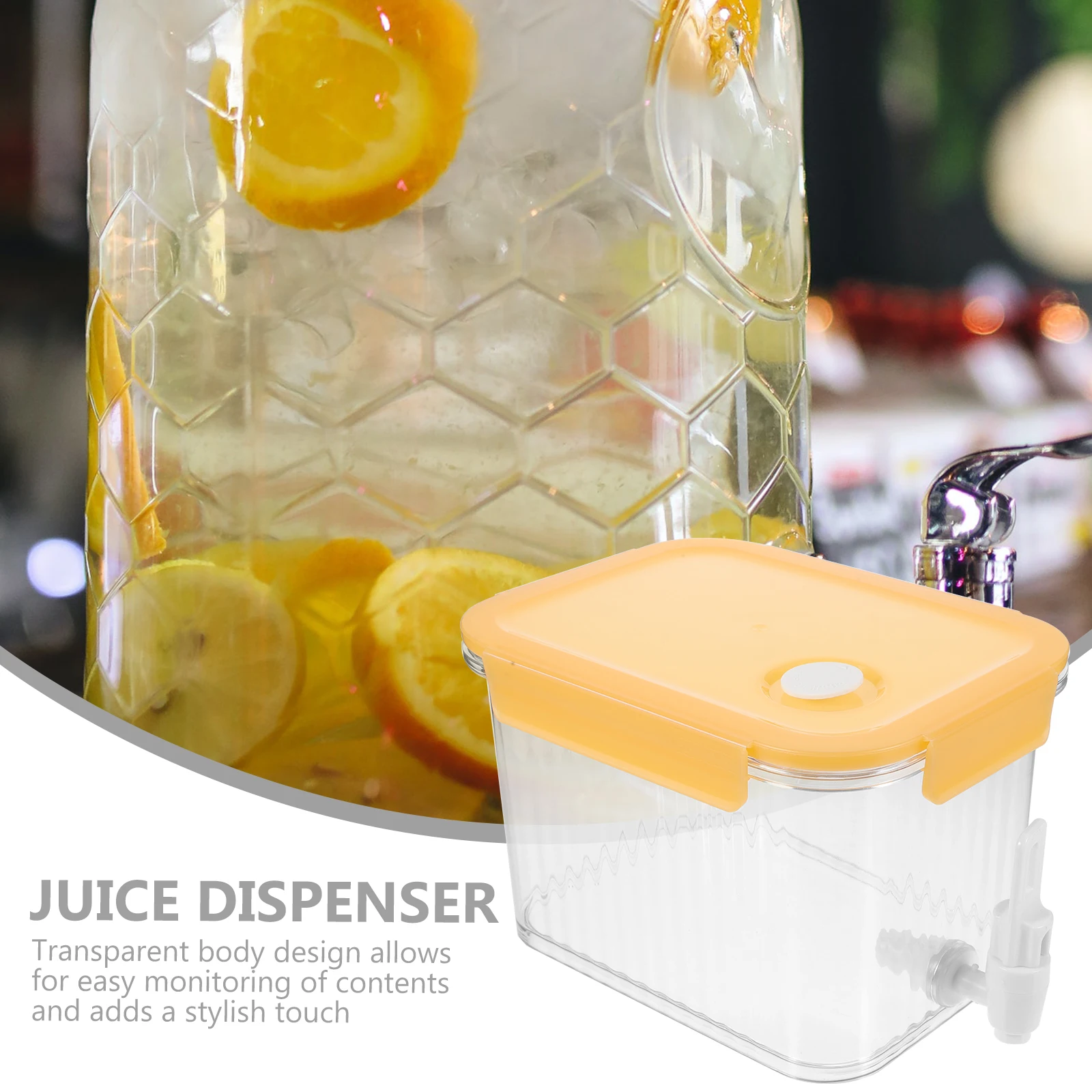 

Stylish Transparent Cold Water Dispenser Food-Grade Beverage Container With Spigot For Fridge Juice Milk Iced Drinks