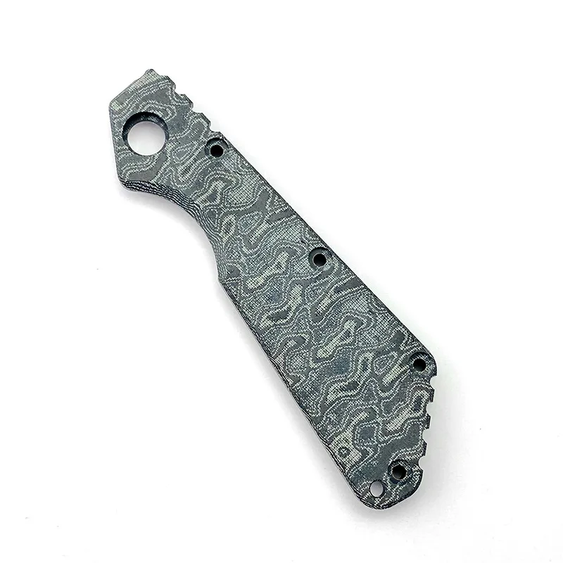 Damascus Pattern Micarta Material CNC Knife Handle Patch Scale For Genuine Strider SMF Old Knives Grip DIY Make Accessory Part