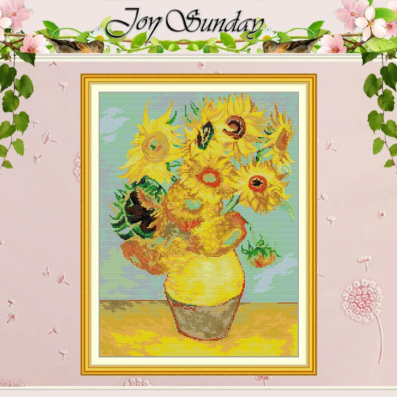 

Узоры подсолнуха, набор для вышивки крестом, сделай сам, 11CT, 14CT, 16CT, HD штампованный DMC, набор для вышивки крестом, вышивка, рукоделие, поделки