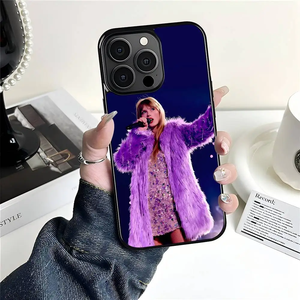 Singer T-Taylor S-Swift Phone Case Mobile suitable for Apple 16PRO MAX 15 14 13 12 MINI 11 patch black hard shell