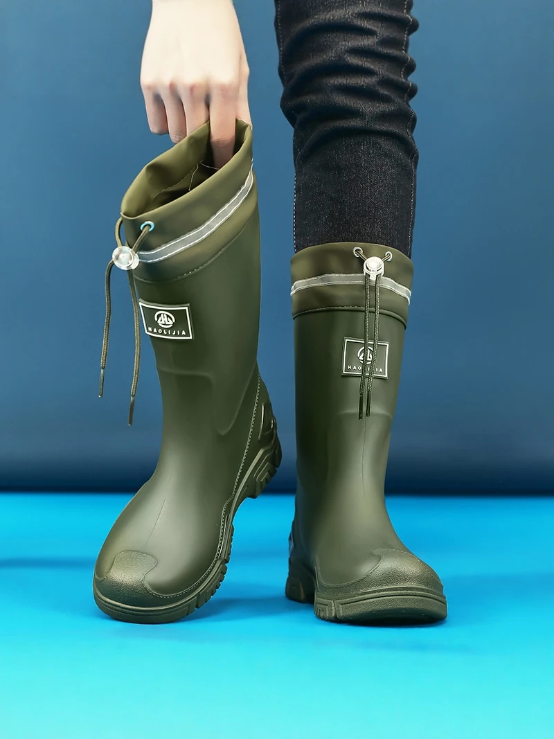 Men's Rain Boots 2026 New Summer Waterproof Anti-slip Wear-resistant Outdoor Work Fishing Takeout Delivery Rider Special Shoes view 2