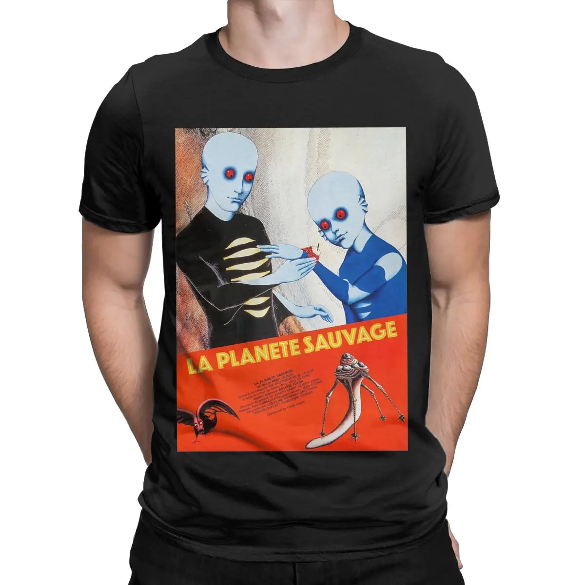 Fantastic Planet La Planete Sauvage Men's T Shirt Vintage Tee Shirt Short Sleeve Crewneck T-Shirts Cotton Plus Size Clothes