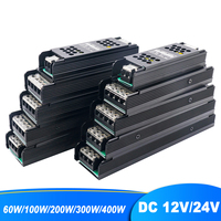 12V 24V LED Power Supply AC to DC Transformer 60W 100W 200W 300W 400W Super Thin Converter for LED Strip Light Bulb LED Driver