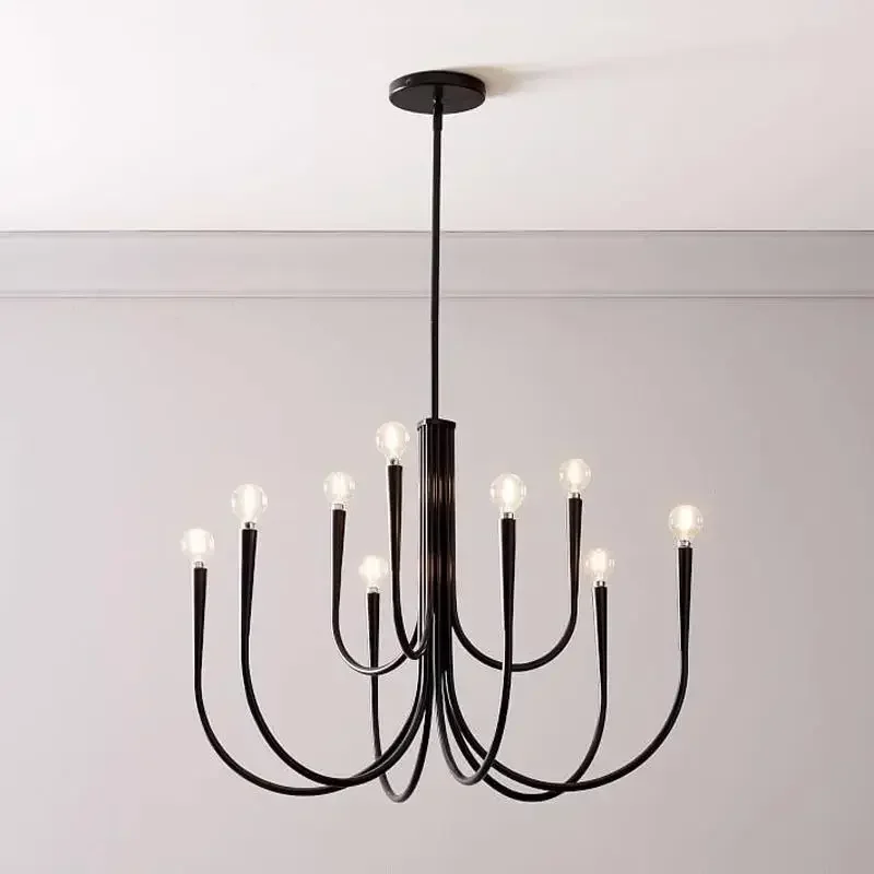 Modern Gold Chandelier Nordic Dining Table Hanging Lamp for Living Room Kitchen Restaurant Lustre Metal LED Chandelier Lighting