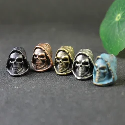 Grim Reaper Skull Head Knife Beads Handmade Lanyard Pendant Metal Brass Outdoor EDC Tool DIY Paracord Woven Hangings Accessories