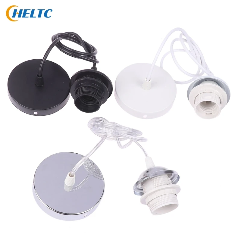 Retro E27 Hanging Lamp Holder With 1m/1.5m Hanging Wire Ceiling Lamp Holder Socket Lamp Base For Household Hanging Pendant Light