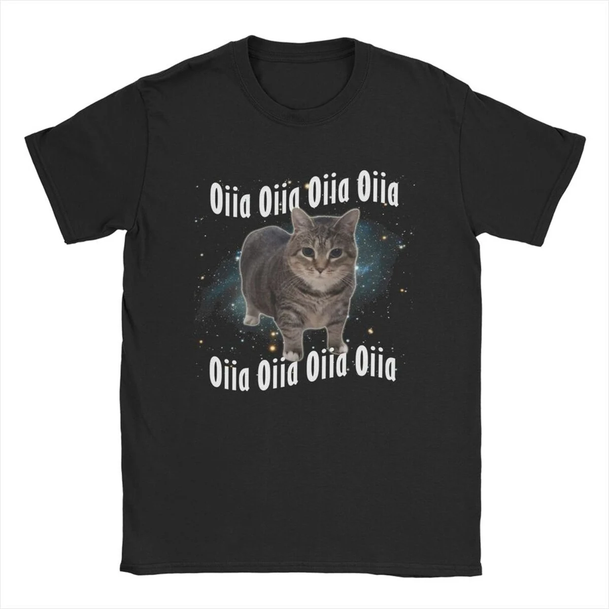 OIIA OIIA Spinning Cat Meme Glitch Disco camiseta para hombre divertida camiseta de moda Camiseta de manga corta con cuello redondo ropa de regalo de algodón