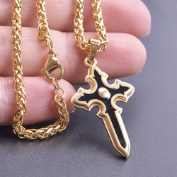 Never Fade Crosses Necklace Stainless Steel Charm Necklaces For Women/Men Accessories Vintage Jewelry Couple Gift Collar Hombre