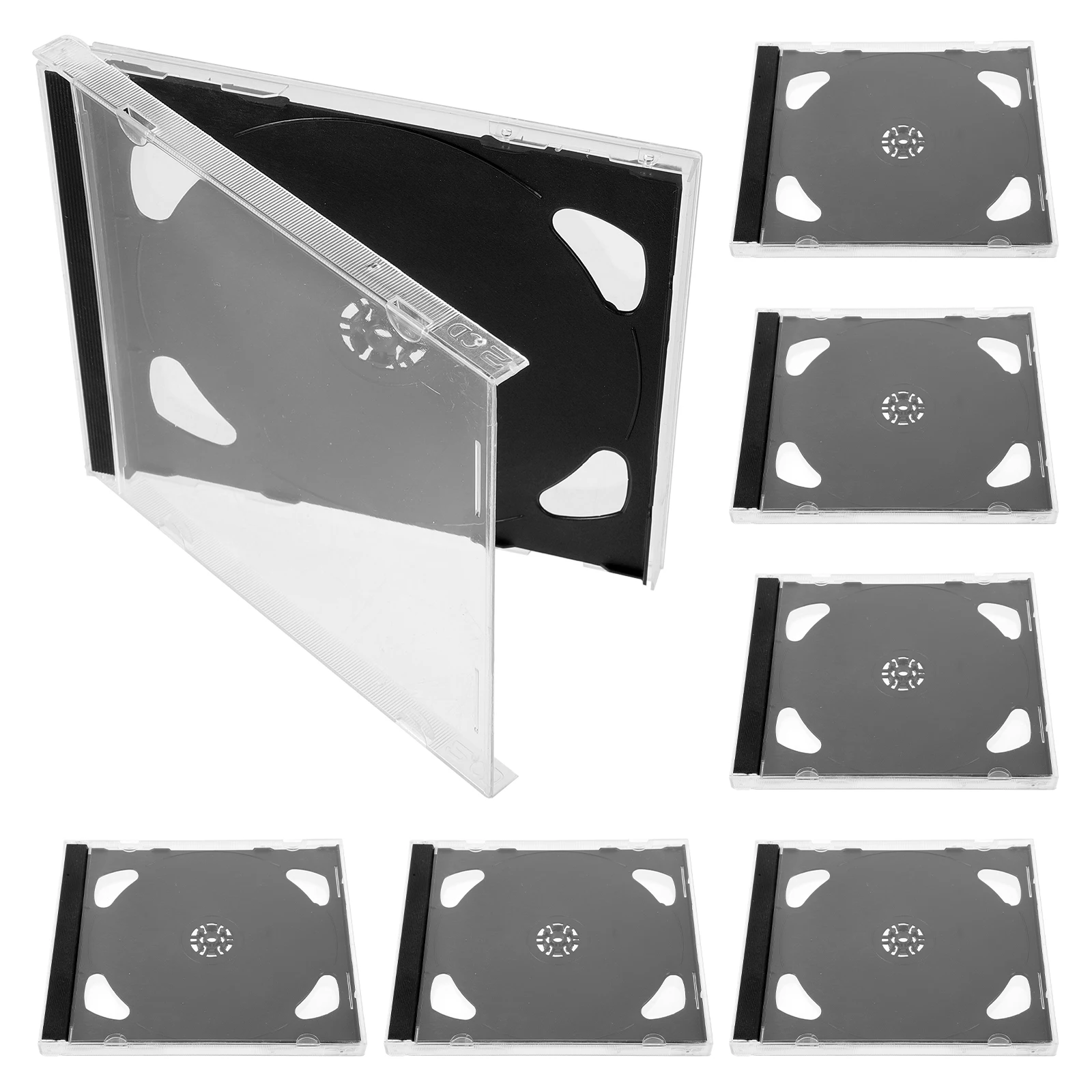 

6pcs Plastic Box Clear Cases Cd Dvd Case Storage Blank Numbered Portable Organizer Clear Cd Cases DVD Safe Boxes