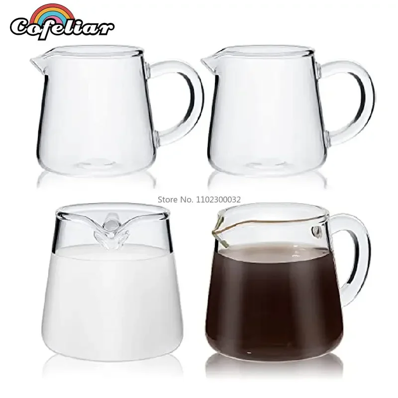 250ml Glass Creamer Pitcher Milk  Pitcher Mini Glass Pitcher Transparent Coffee Tea Milk Pourer Glass Pitchers