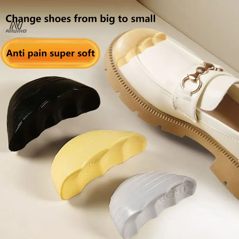 1Pair Anti Forward Sliding Forefoot Insert Pads PU Foam Toe Plug Reduce Size Inserts Soft Shoe Accessories Toe Protector