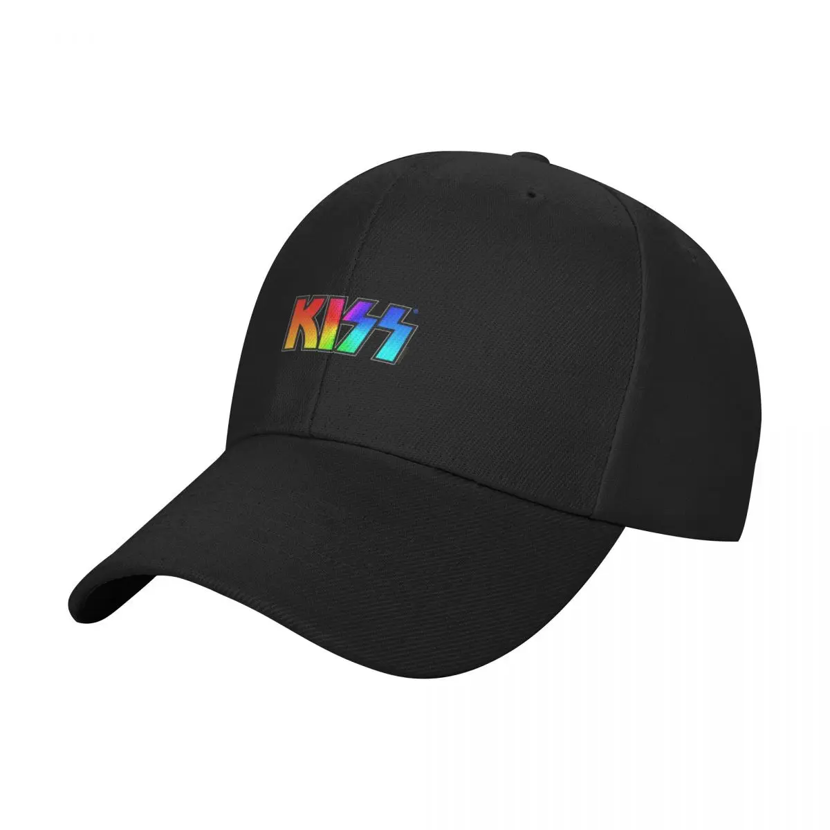 Rainbow Kiss Logo On Black Classic T-Shirt Baseball Cap Fishing cap Icon Custom Cap Mens Tennis Women's