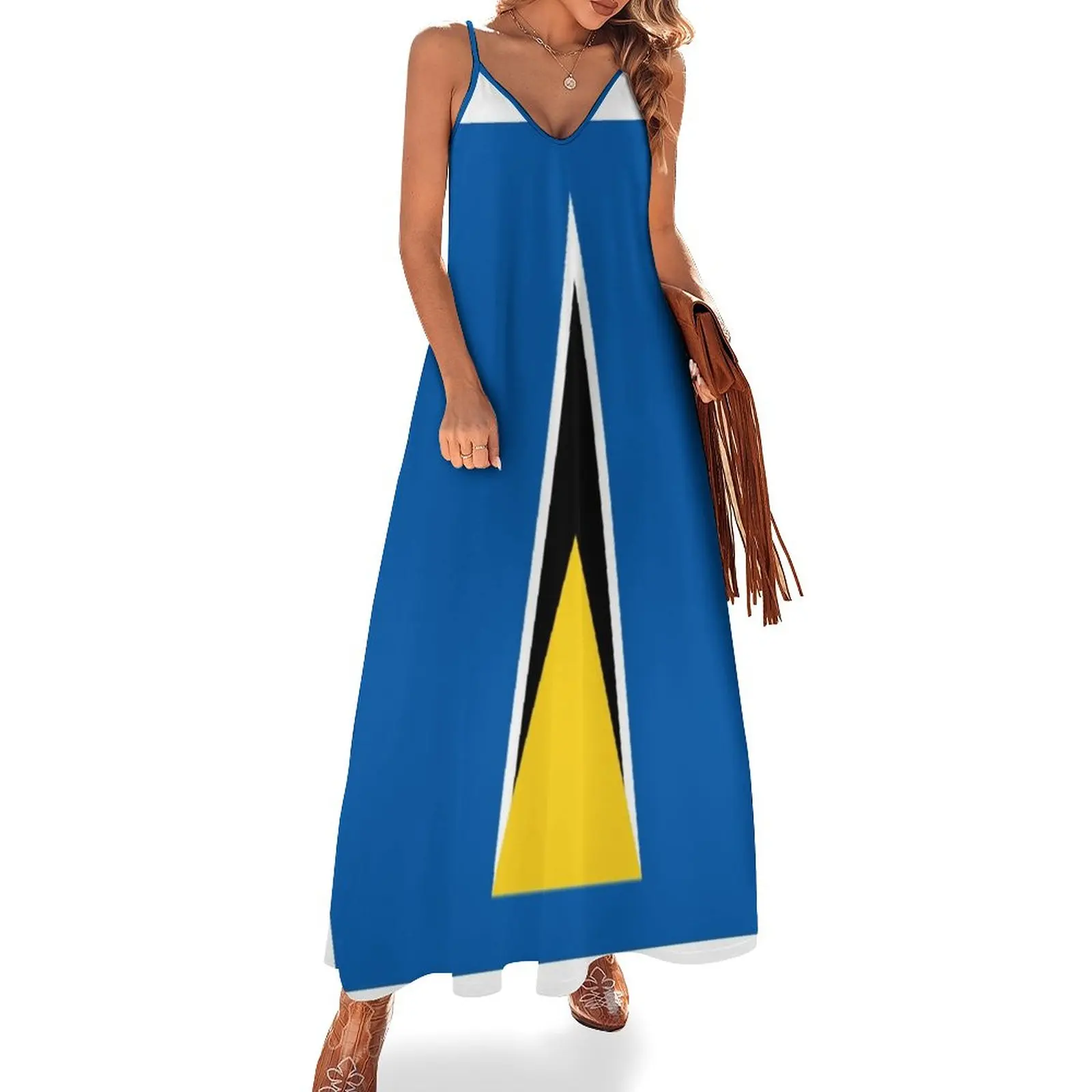 ST LUCIA FLAG Sleeveless Dress summer dress for women 2023 women's luxury party dress Prom gown dresses for prom