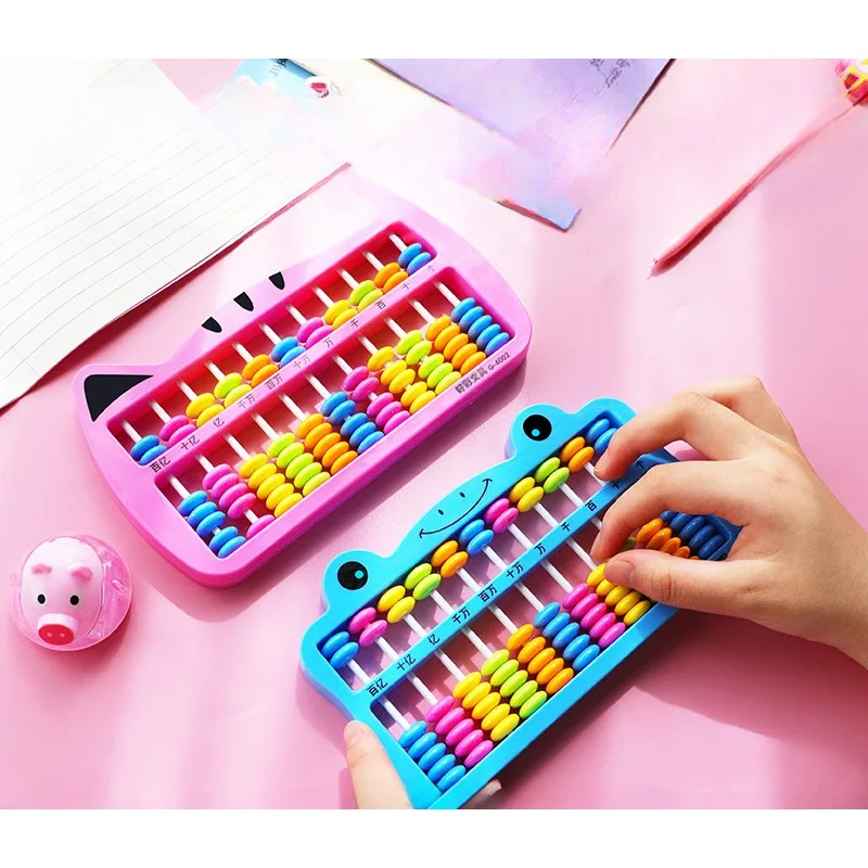 1 Stuk Kinderen Cartoon Kleur Teller Zeven Kralen Kinderen Puzzel Wiskundige Tellers Kraal Tellen Montessori Rekenkundig Speelgoed