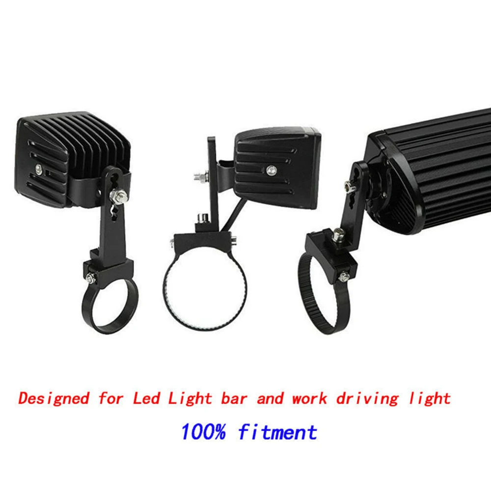 2pcs staffa universale staffa di montaggio Offroad lavoro luce tubo morsetto supporto paraurti anteriore inossidabile barra Led accessori auto