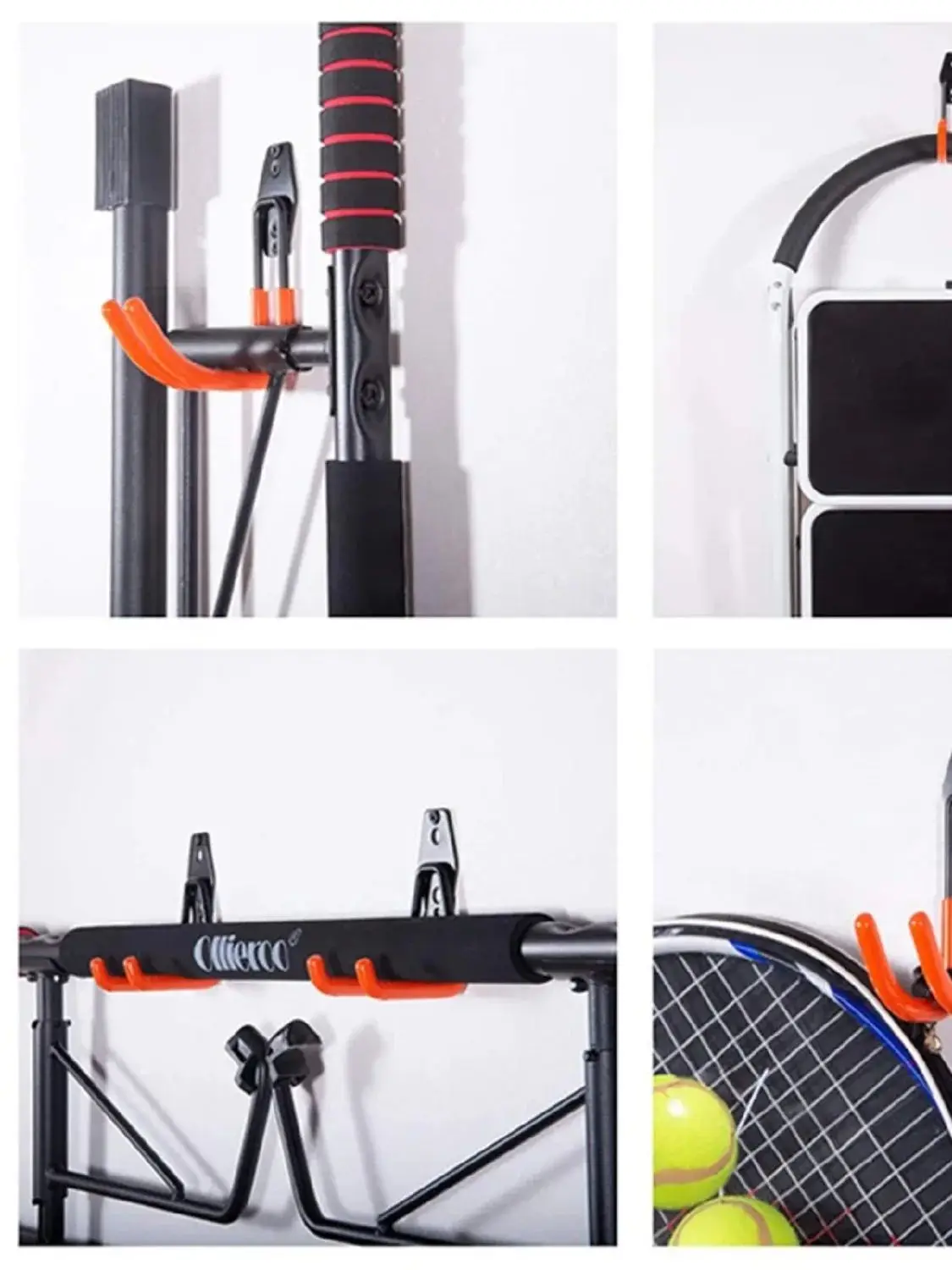 AliExpress NONE Heavy-Duty Metal Hooks Garage Organizer Wall-Mounted Bicycle Hooks Wall-Mounted Non-Slip Storage Hooks Ladder Garden Tools