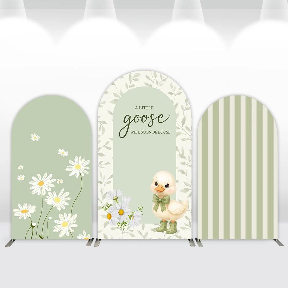 

Декоративный арочный фон для фотозоны «Одна Глупая Гусыня» с зеленым клетчатым узором, для детского дня рождения и вечеринки в честь рождения ребенка, в стиле Чиары