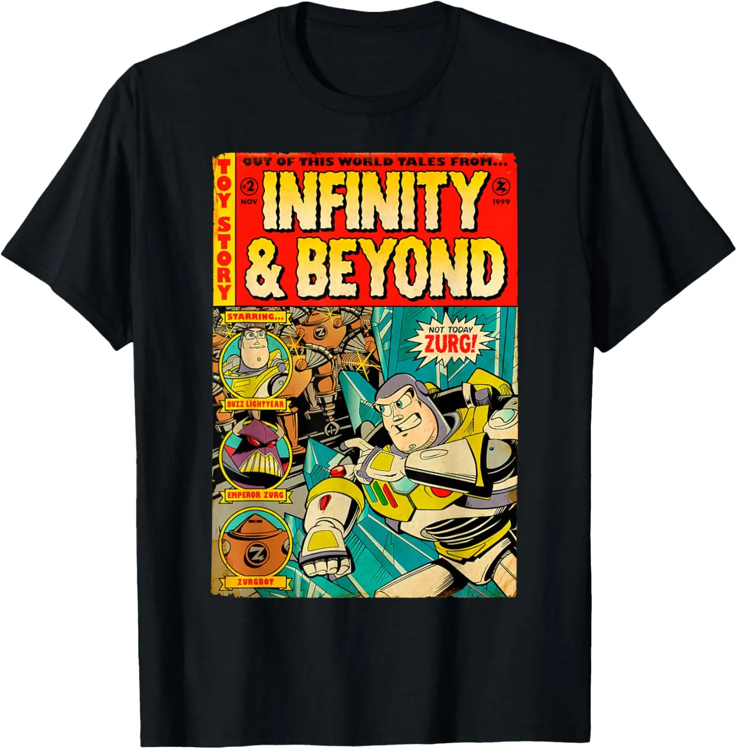 

Disney Pixar Toy Story Buzz Lightyear Retro Comic Book T-Shirt