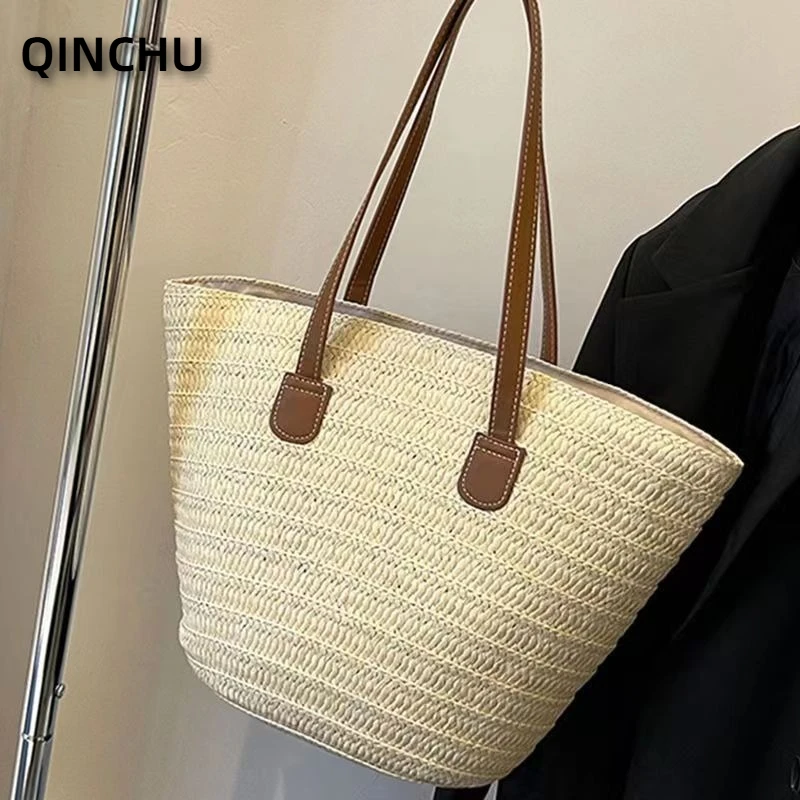 

QINCHU Single Shoulder Crossbody Woven Bag, New Vacation Women's Bag