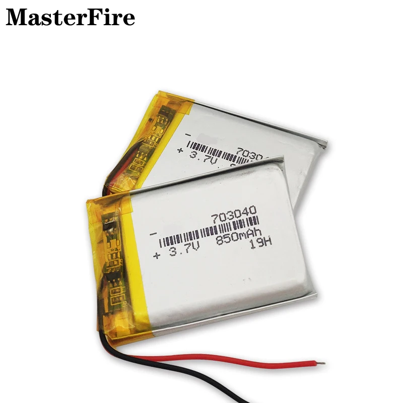 10PCS 3.7V 850mah Rechargeable Lithium Polymer Battery 703040 for Bluetooth Speaker Electric Toy Scanner E-book Camera Batteries