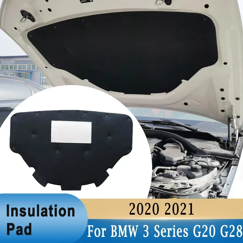 For BMW 3 Series G20 G28 325li 2020-2021 Front Engine Hood Insulation Cotton Pad Soundproof Heat Insulation Mat Cover