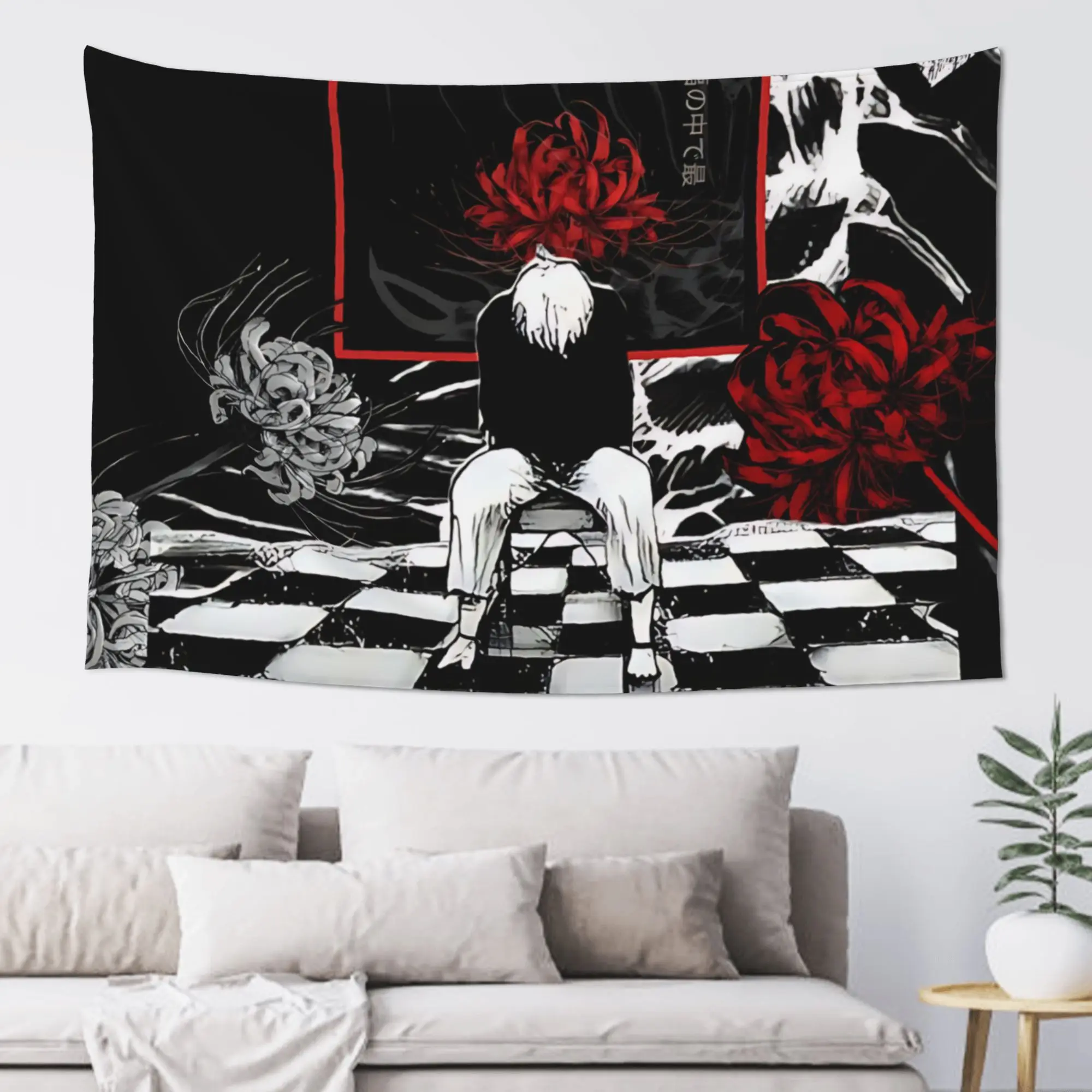 Customized Halloween Tokyo Ghoul Kaneki Cutecore Tapestry  Wall Hanging Blanket Tapestry Home Decor Items Wall Decorations