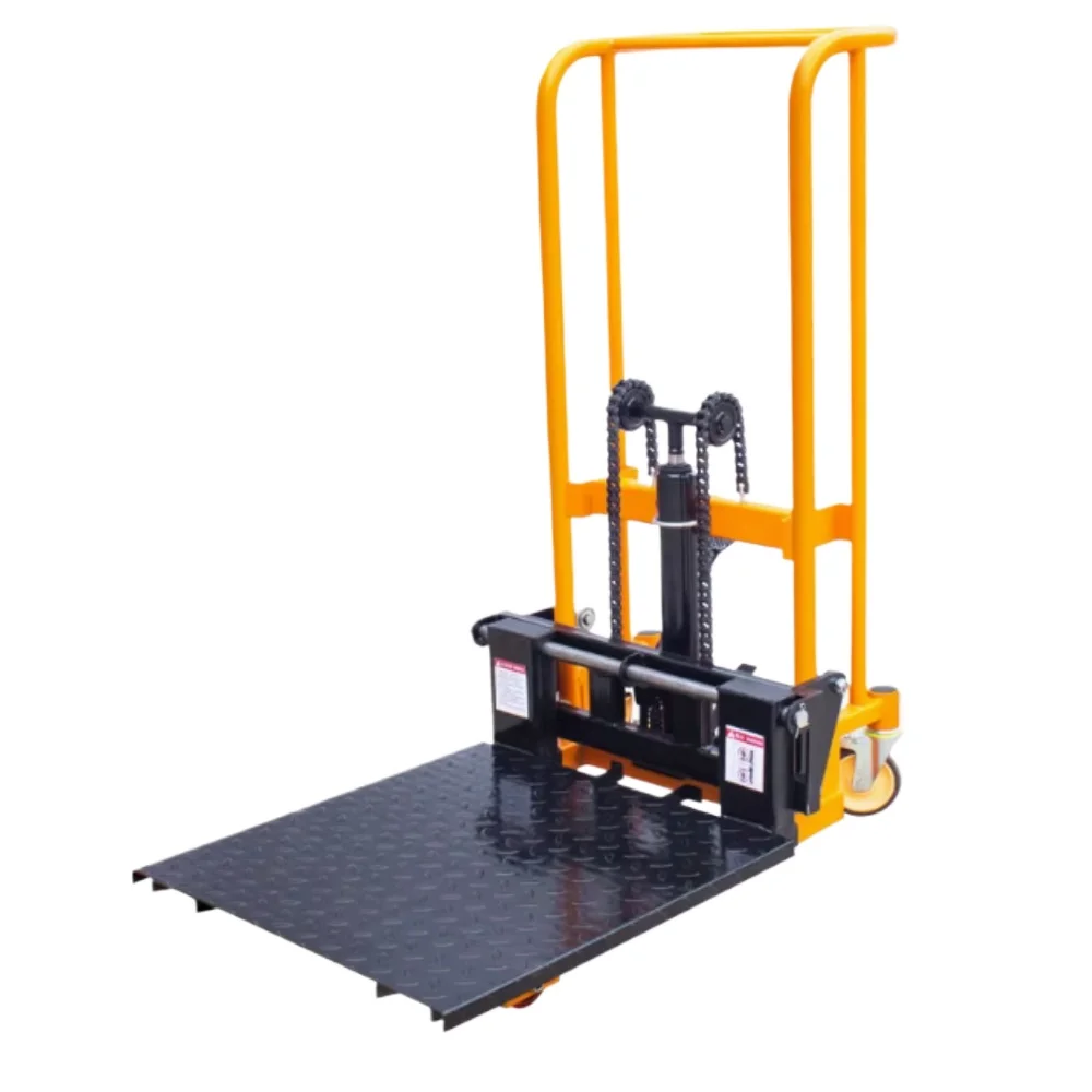 

Manual mini forklift household small hydraulic lift hand truck