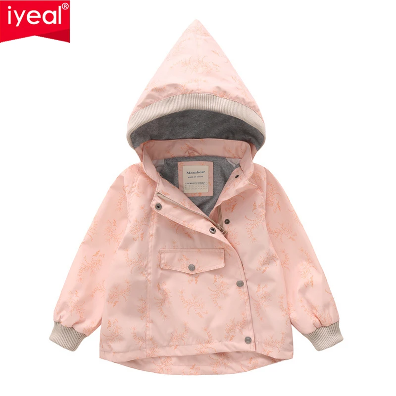 IYEAL Newest Boys Girls Waterproof Removable Cap Jackets With Pocket Cotton Lined Windbreaker Rain Jackets for Children Clothes