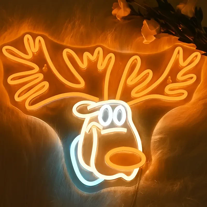 Christmas Party Decor Light With Dimmer Christmas Gift USB Lamp Bar Club Celebration Wall Decor Light Animal Neon Sign