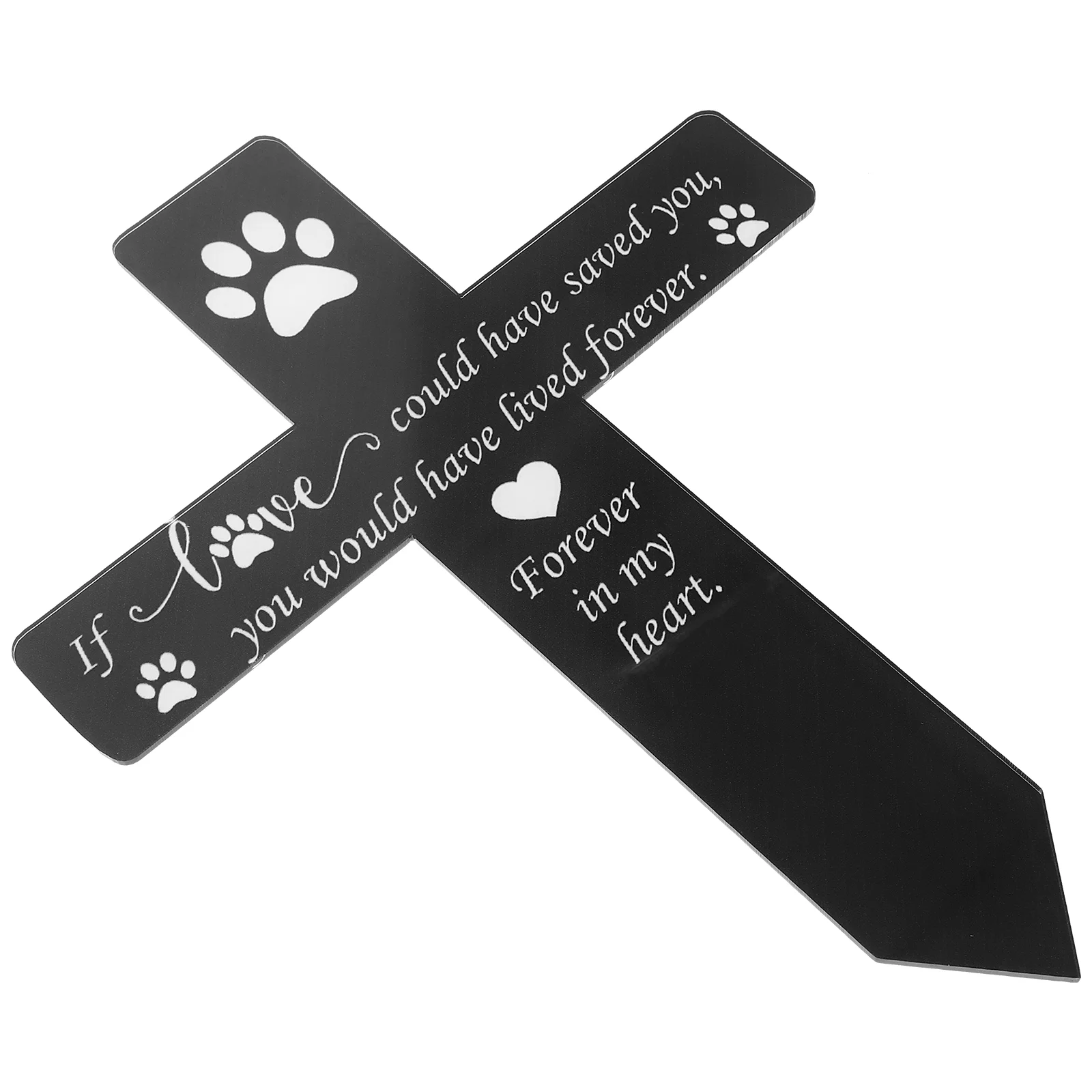 Outdoor Pet Memorial Stake Acrylic Grave Marker Cemetery Decorations Yard Sign Garden Plaque Funeral Tribute Sturdy Cross For