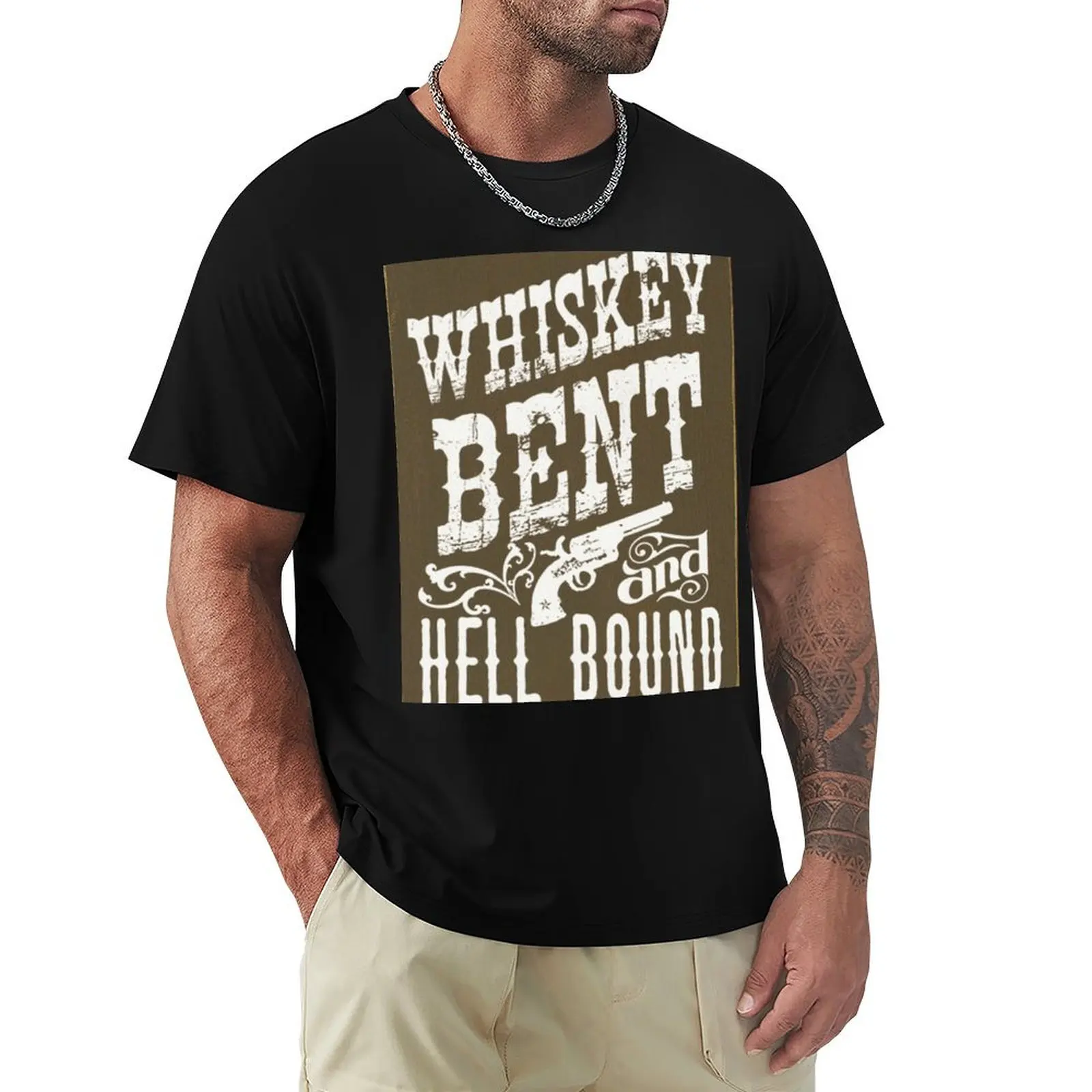 Whiskey bent & hell bound! T-Shirt man t shirts for men casual T-Shirt