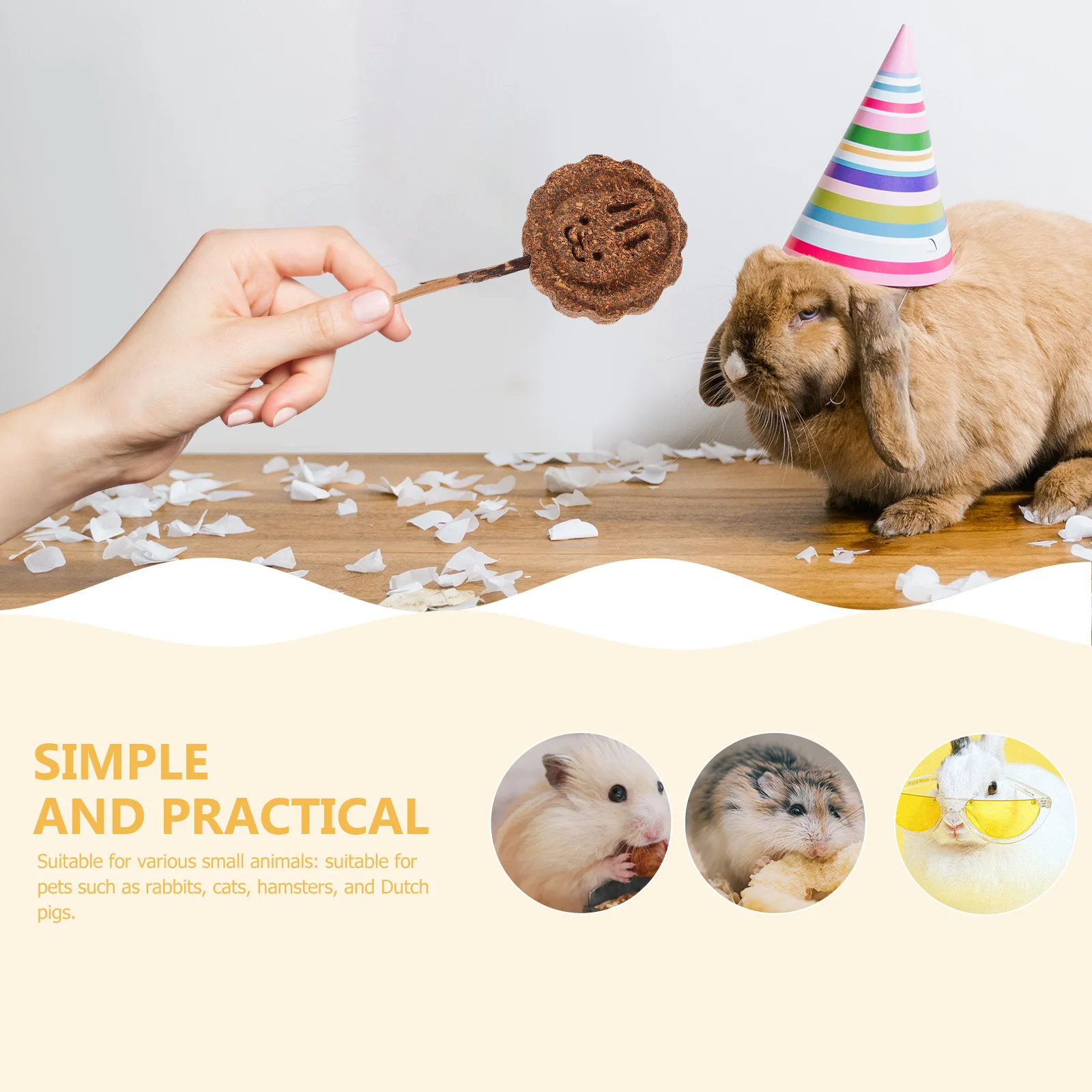 

10Pcs Natural Wood Biting Playthings for Rabbits Hamsters Teeth Health Molar Grinding Fun Chew Sticks for Small Animals Pet