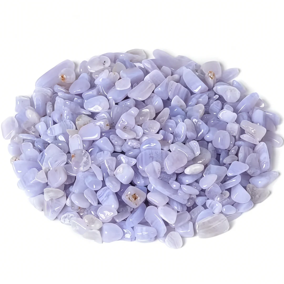 Aquarium Plant Gravel - Blue Chalcedony chips Stone, Crushed Gravel