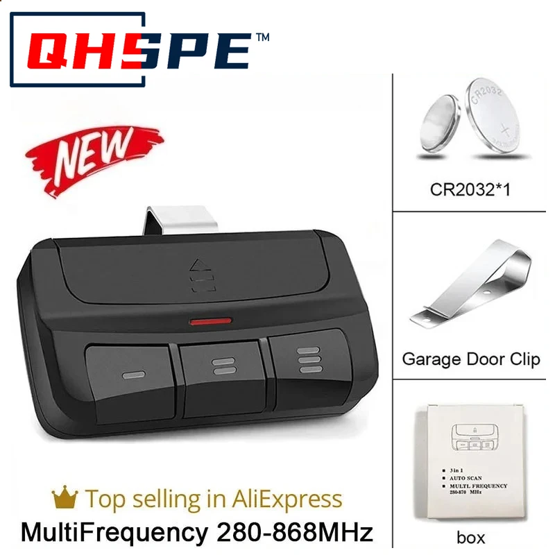

Garage remote control clone, multi-frequency, 287mhz-868mhz, garage door opener, door control, 3 buttons 4 buttons