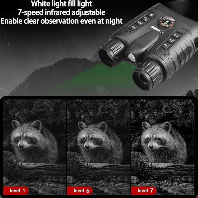 كاميرا IR رقمية خفيفة الوزن للرؤية الليلية مع مصباح يدوي 3.2 بوصة عرض 4K FHD سجلات فيديو لصيد الظلام النهاري #4