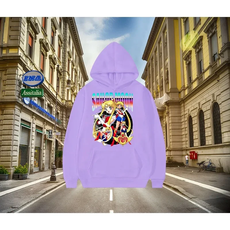 Sailor Moon Trend Explosion Musim Gugur Musim Dingin Y2K Harajuku Hoodie Katun Pria Wanita Gaya Y2k Vintage Sweatshirt Streetwear