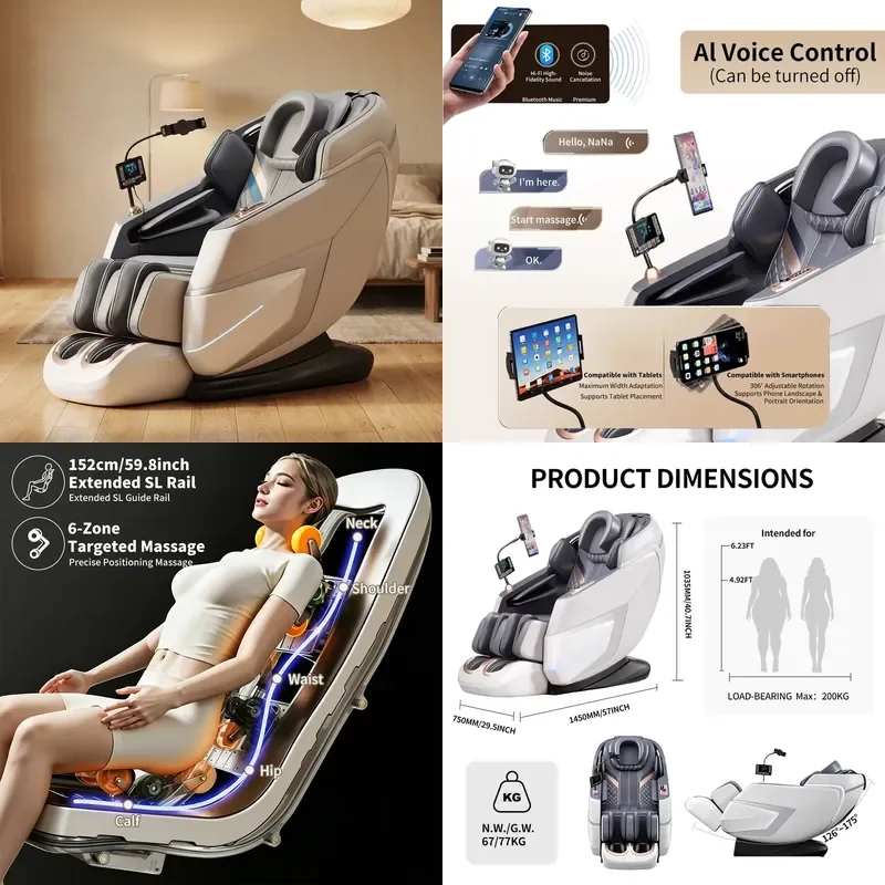 for Luxury Fixed Point Full Body  Gravity Massage Chair Portable Foldable with Foot Massage Music Function Smart Body