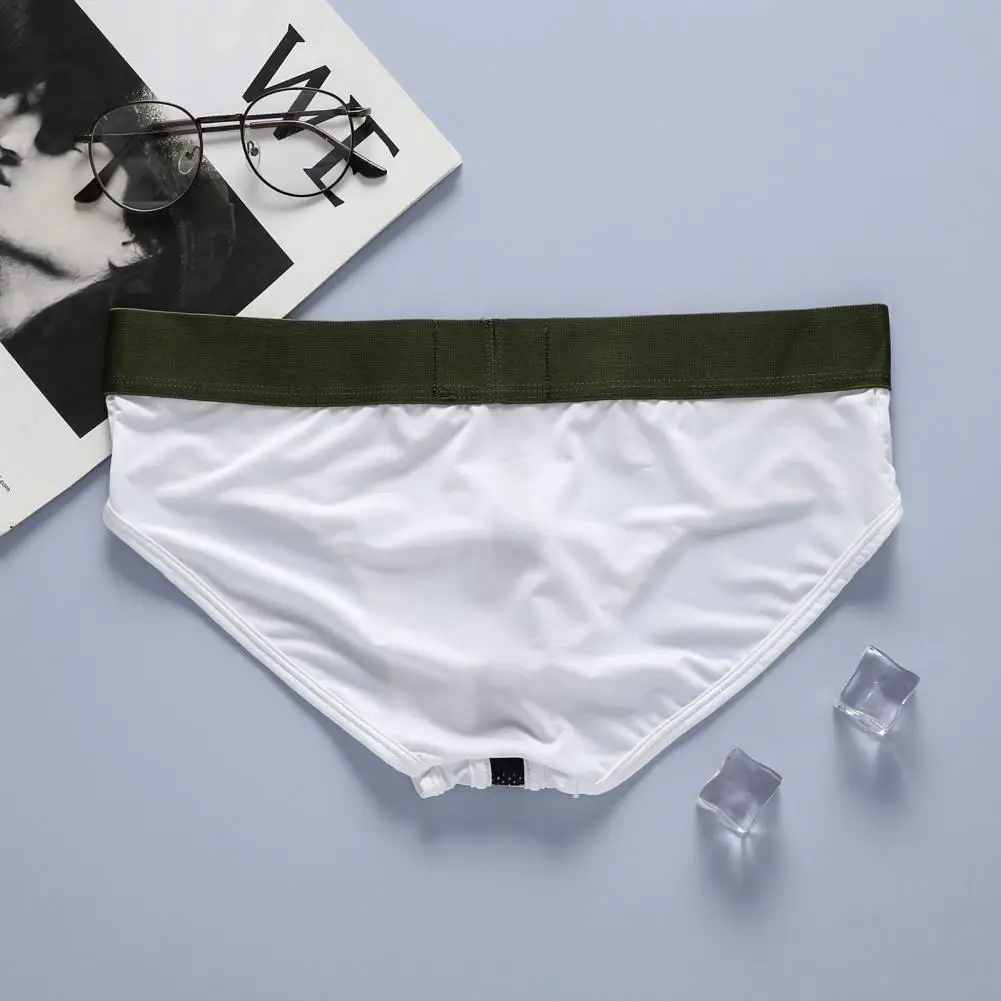 Men Underwear Men's Casual Low-rise Patchwork Color Briefs with 3d U-convex Design High Elasticity Panties with Widened for Men