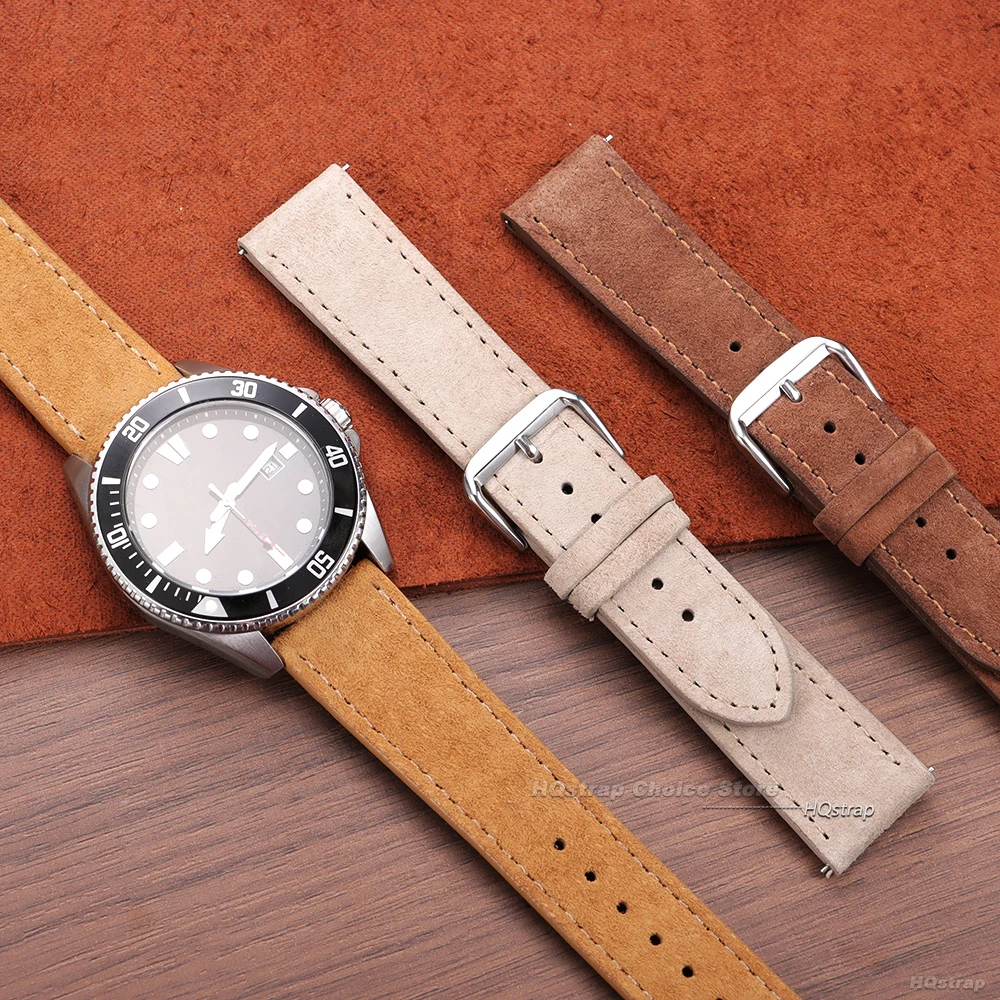 الإفراج السريع حزام خمر الجلد المدبوغ جلد البقر حزام ساعة اليد النساء الرجال لينة اليدوية حزام (استيك) ساعة 18 مللي متر 19 مللي متر 20 مللي متر 22 مللي متر 24 مللي متر ل Smartwatch